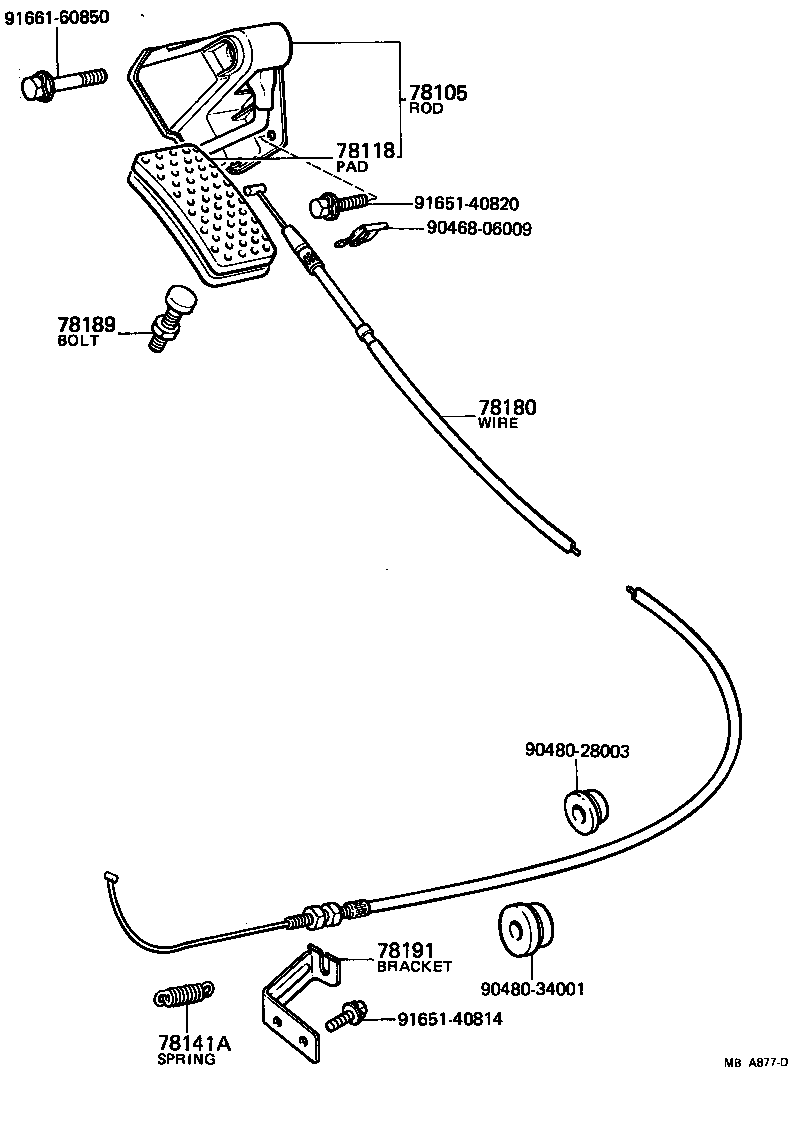 78150-95716 WIRE ASSY, ACCELERATOR product image