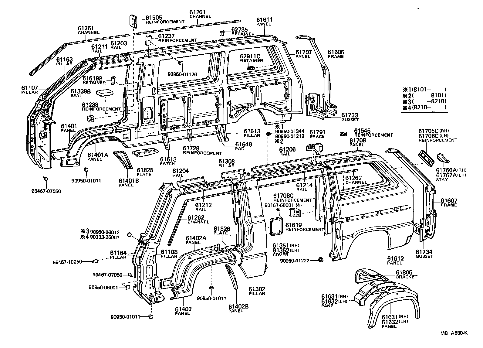 61339-95700 SEAL, CENTER BODY PILLAR, INNER NO.1 product image