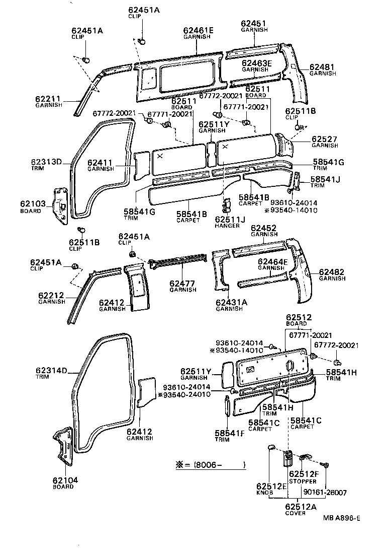 58601-87002 TRIM, QUARTER CARPET, SIDE, REAR product image