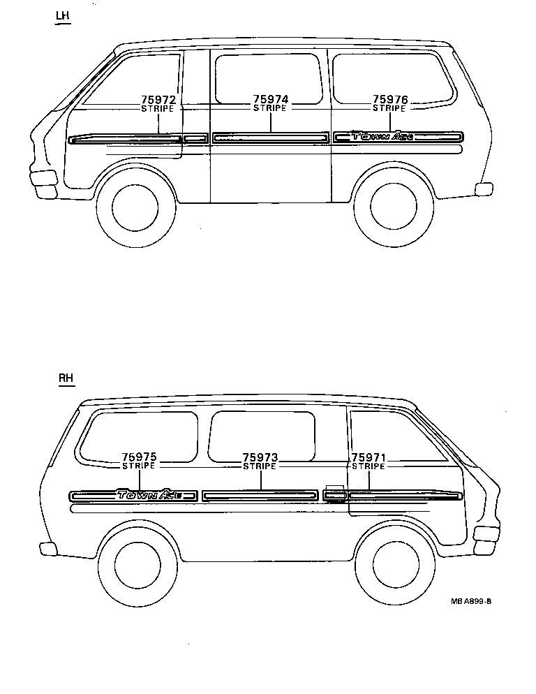 75976-87010 STRIPE, SIDE, LH NO.2(FOR LOWER) product image