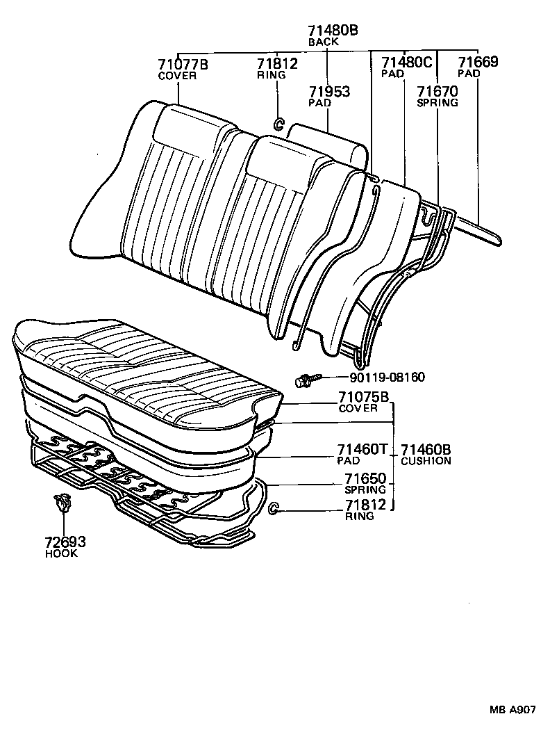 71201-15030 SPRING ASSY, REAR SEAT CUSHION product image