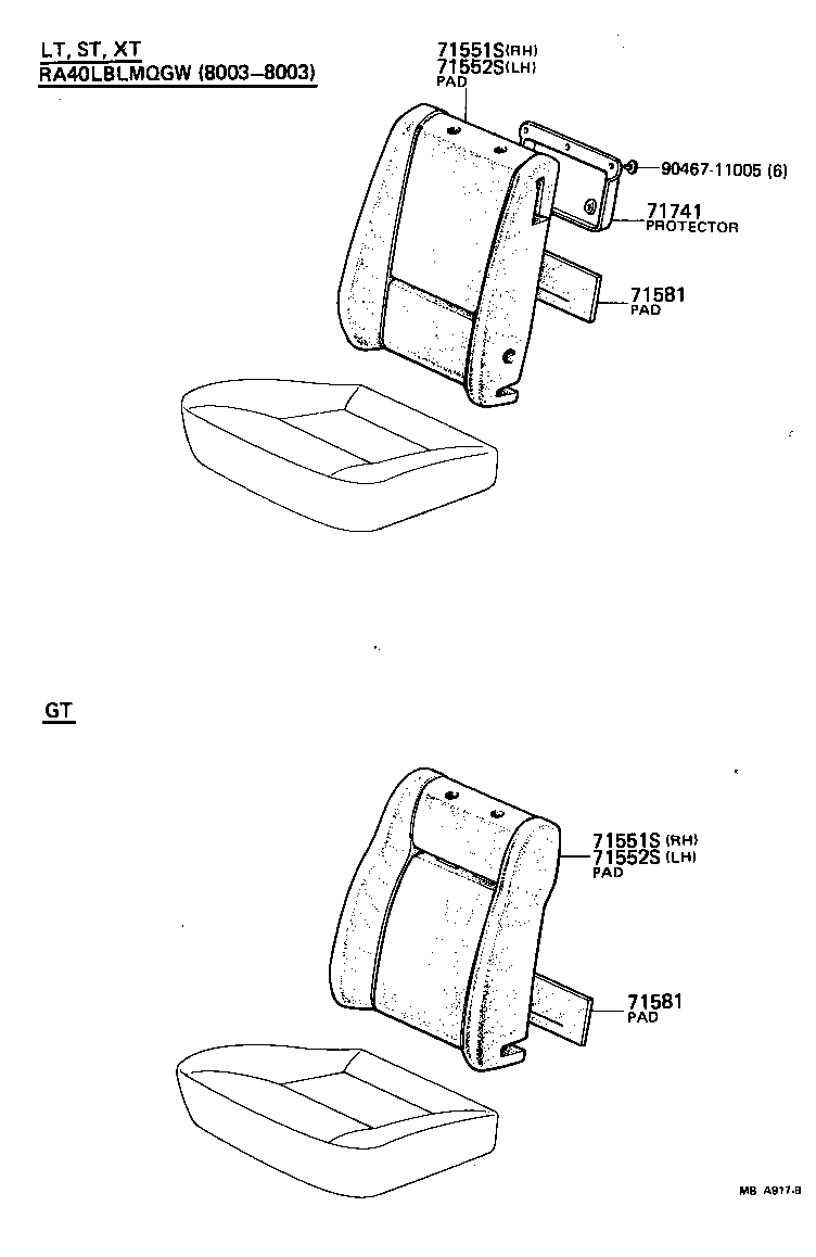 71511-14040 PAD, FRONT SEAT CUSHION, RH(FOR SEPARATE TYPE) product image
