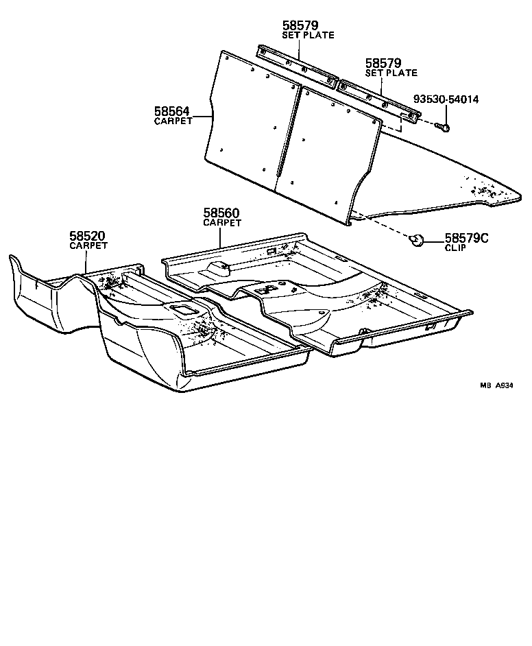 58540-16170-01 CARPET ASSY, FLOOR, REAR product image