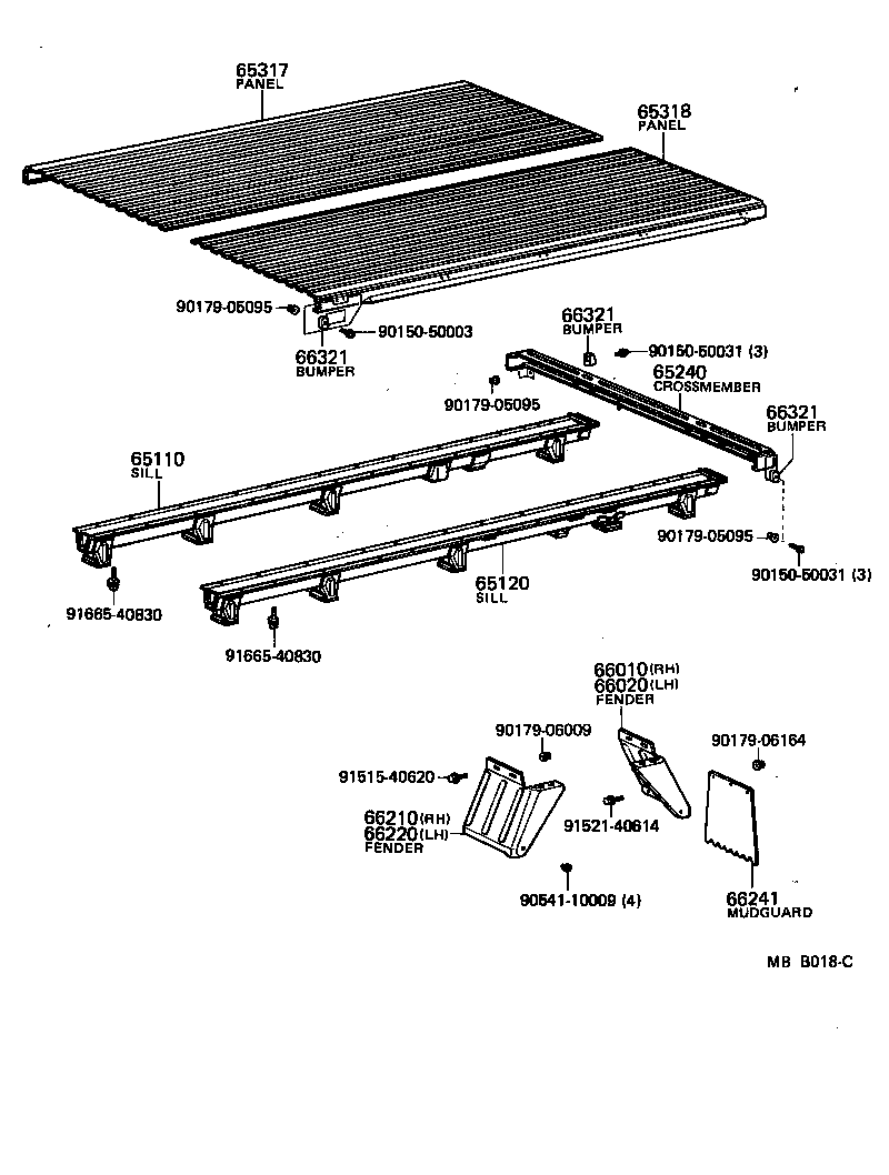 65240-95034 CROSSMEMBER, REAR BODY FLOOR, TAIL product image