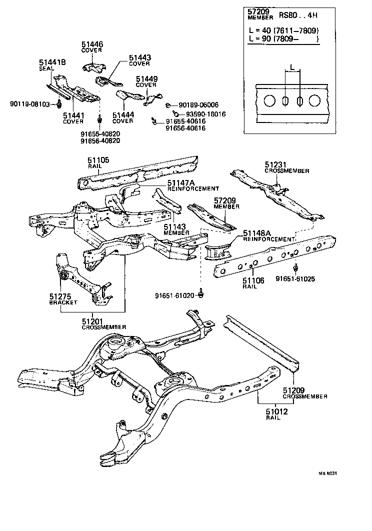 51011-30133 CROSSMEMBER SUB-ASSY, FRONT SUSPENSION product image