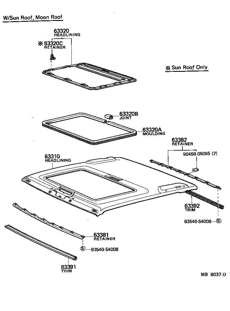 63383-30050 RETAINER, HEADLINING, REAR CENTER product image