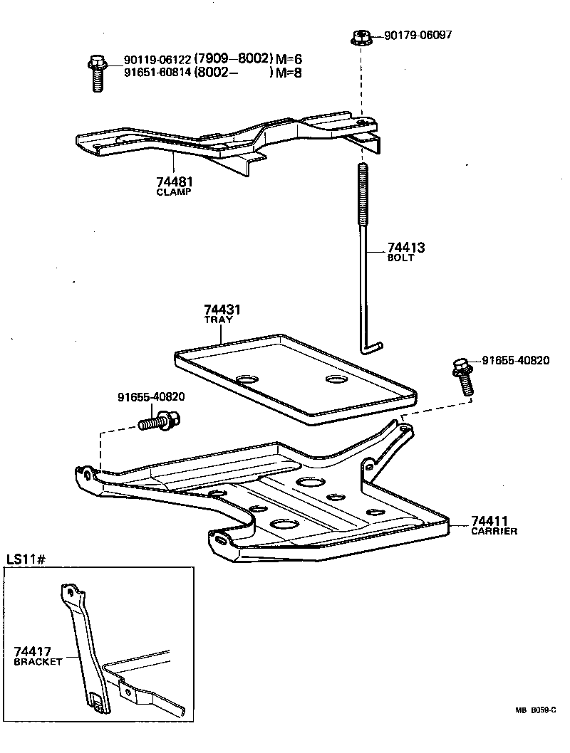 74407-30020 BOLT, BATTERY CLAMP product image