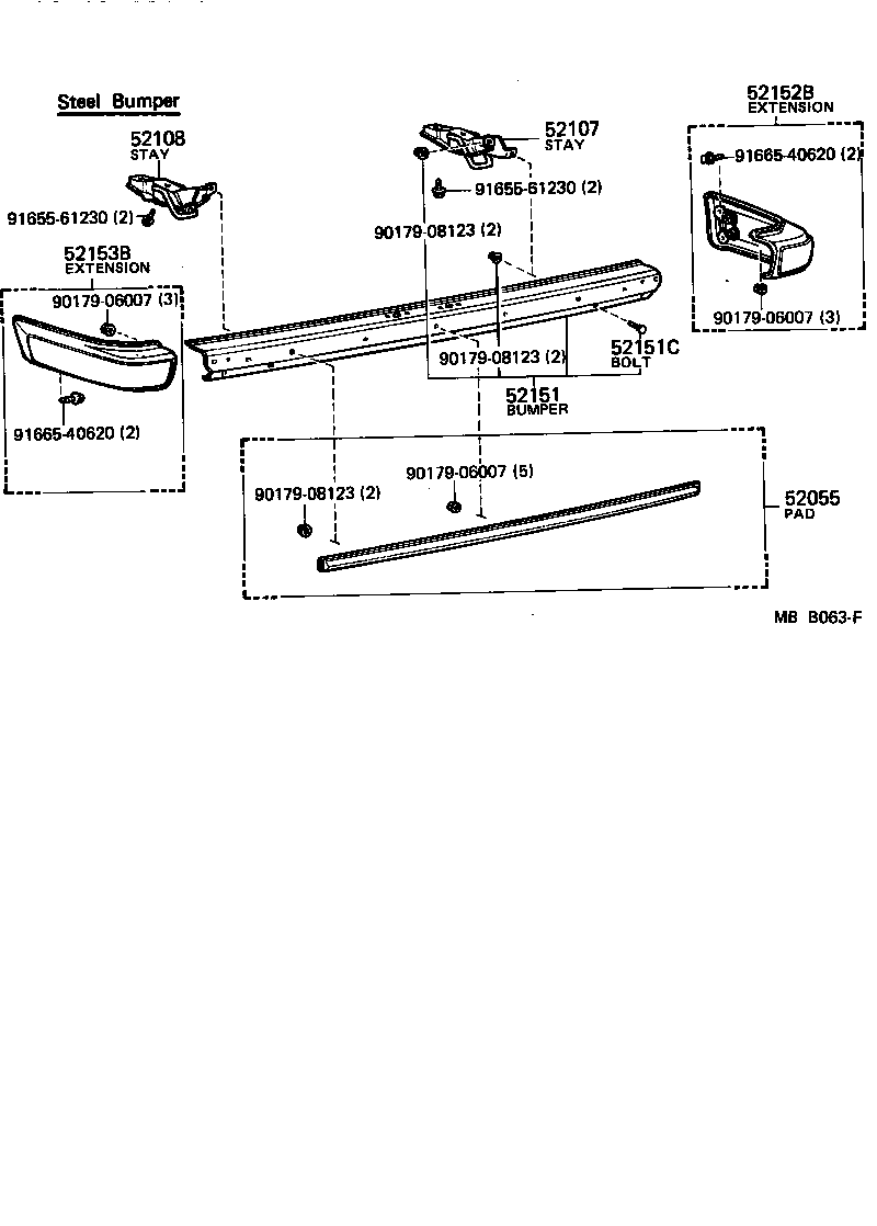 52068-22010 SUPPORT, REAR BUMPER SIDE, LH product image