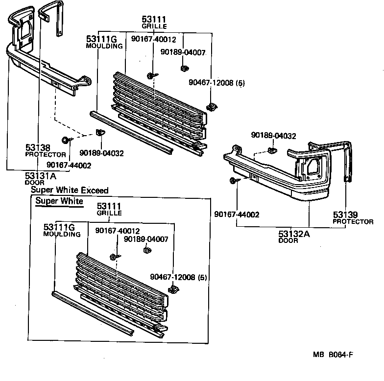 53100-22130 GRILLE, RADIATOR product image