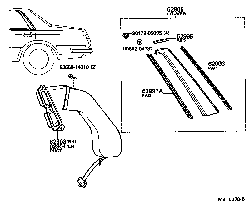 62991-22030 PAD, QUARTER VENT LOUVER product image