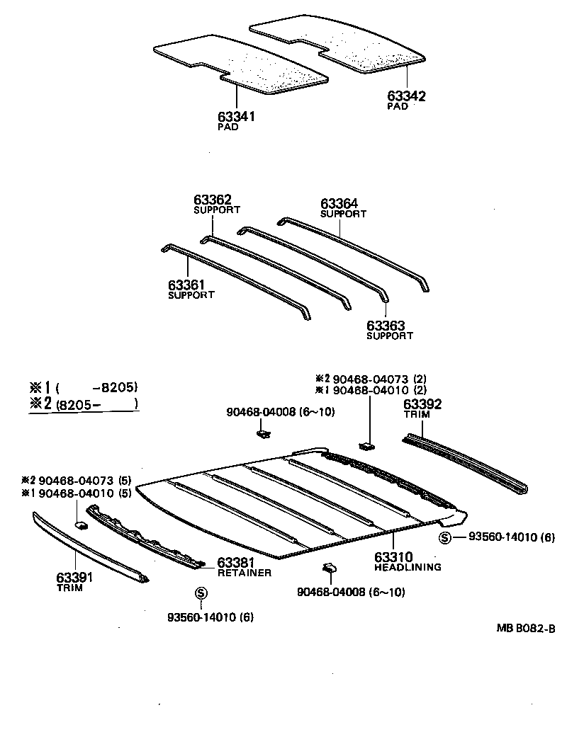 63392-22010-01 TRIM, ROOF HEADLINING, REAR product image