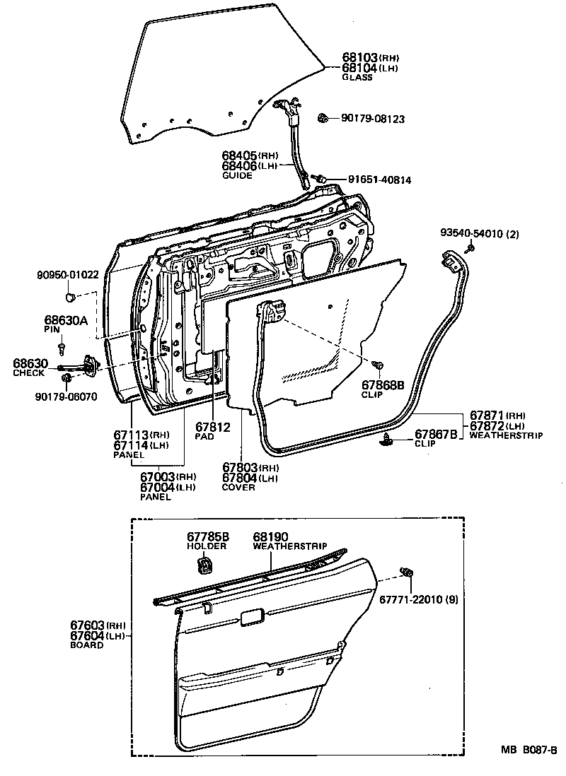 67003-22121 PANEL SUB-ASSY, REAR DOOR, RH product image