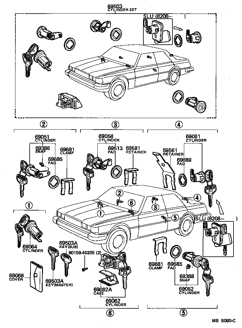 69005-22220 CYLINDER SET, LOCK product image