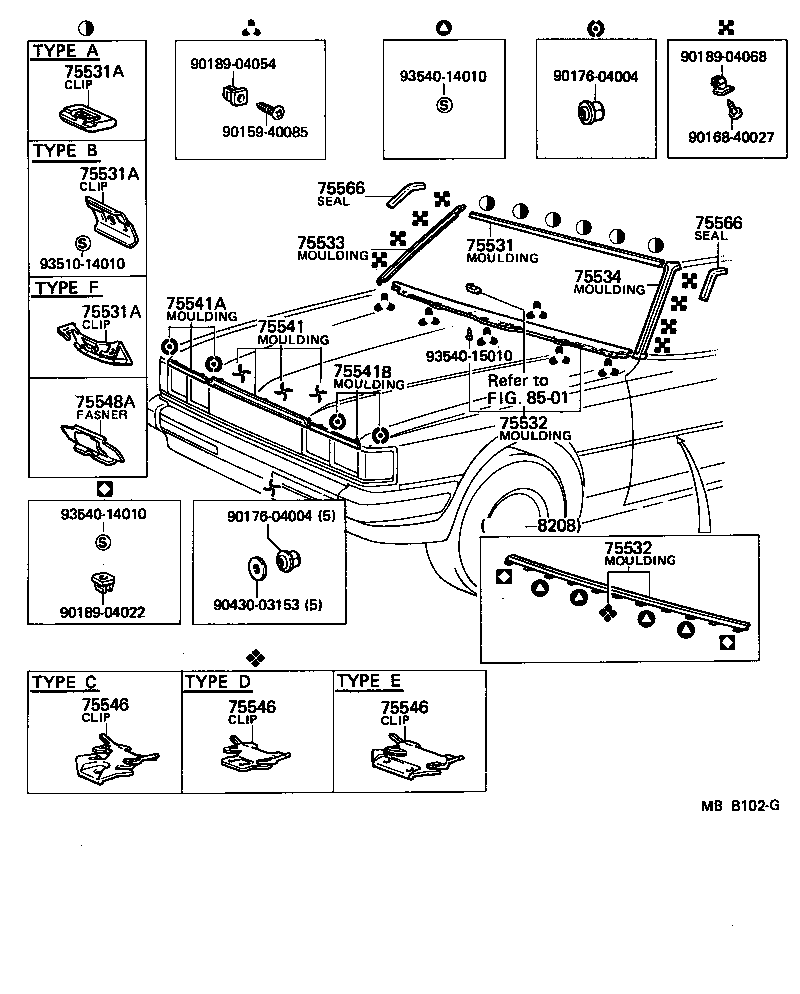 75770-29065 MOULDING, HOOD, FRONT product image