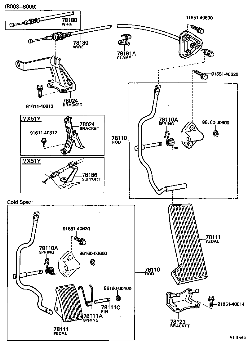 78472-22020 SUPPORT, THROTTLE CONTROL CABLE product image