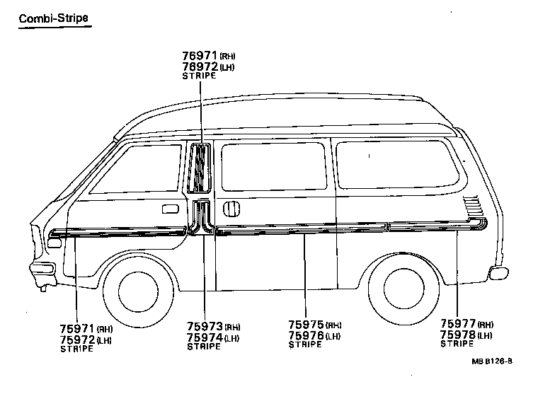 75976-87010 STRIPE, SIDE, LH NO.2(FOR LOWER) product image