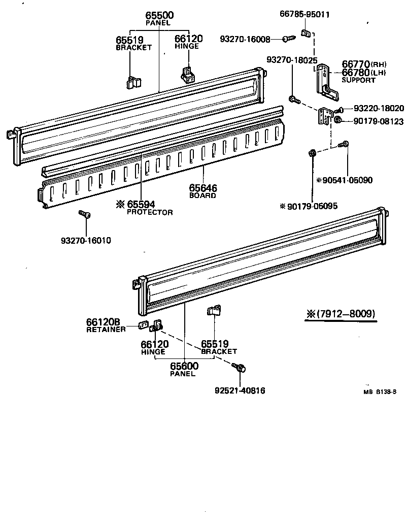 66780-95012 SUPPORT SUB-ASSY, SIDE GATE, LH product image