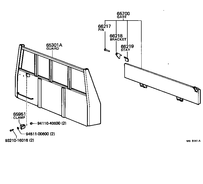 65026-92201 BRACKET SUB-ASSY, GATE BUMPER, RH product image