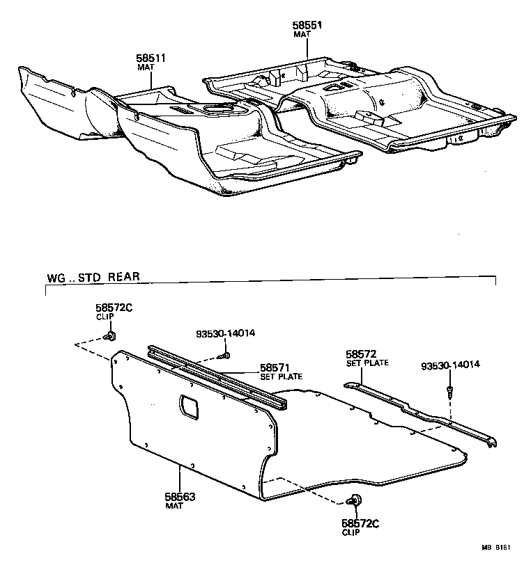 58573-15010 SET PLATE, REAR FLOOR MAT, REAR product image