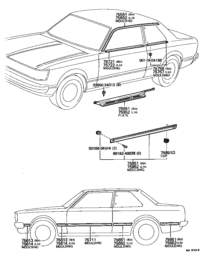 75552-15030 MOULDING, ROOF DRIP SIDE FINISH, LH product image