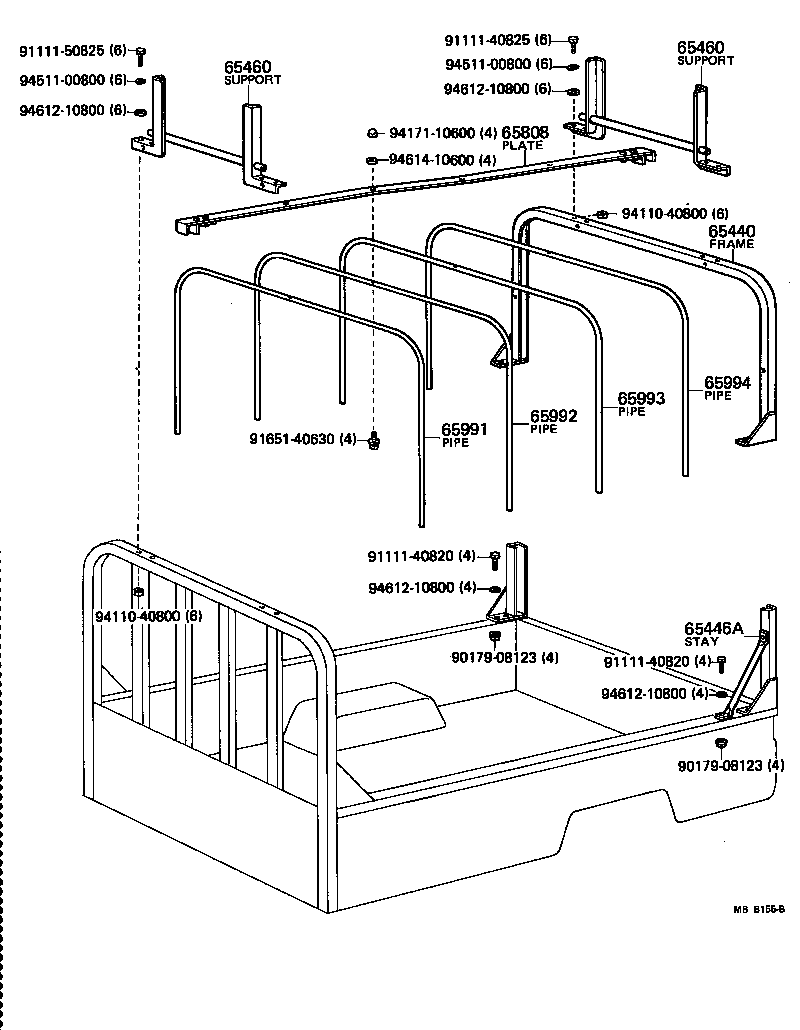 65812-95012 PIPE, VINYL TOP GUARD, NO.1 product image