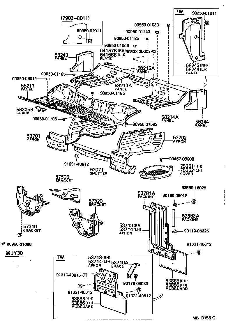 53703-95014 APRON, FENDER SIDE, RH product image