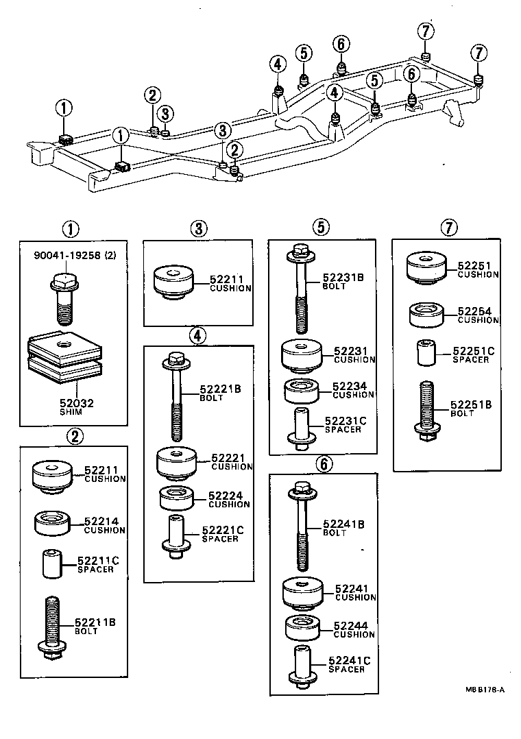 90045-60068 SPACER(FOR BODY MOUNTING NO.1 CUSHION) product image
