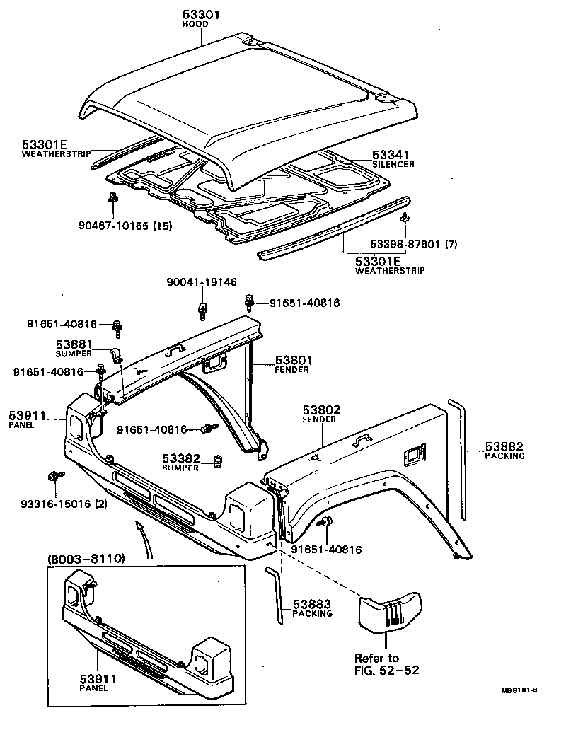 53802-87610 FENDER SUB-ASSY, FRONT LH product image