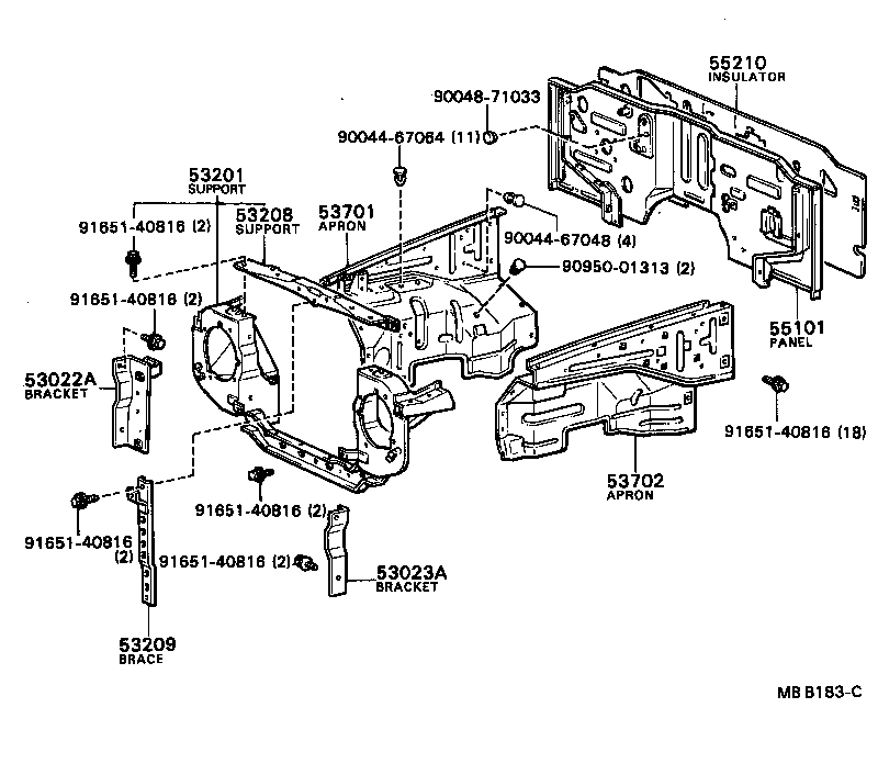 53701-87603 APRON SUB-ASSY, FRONT FENDER, RH product image