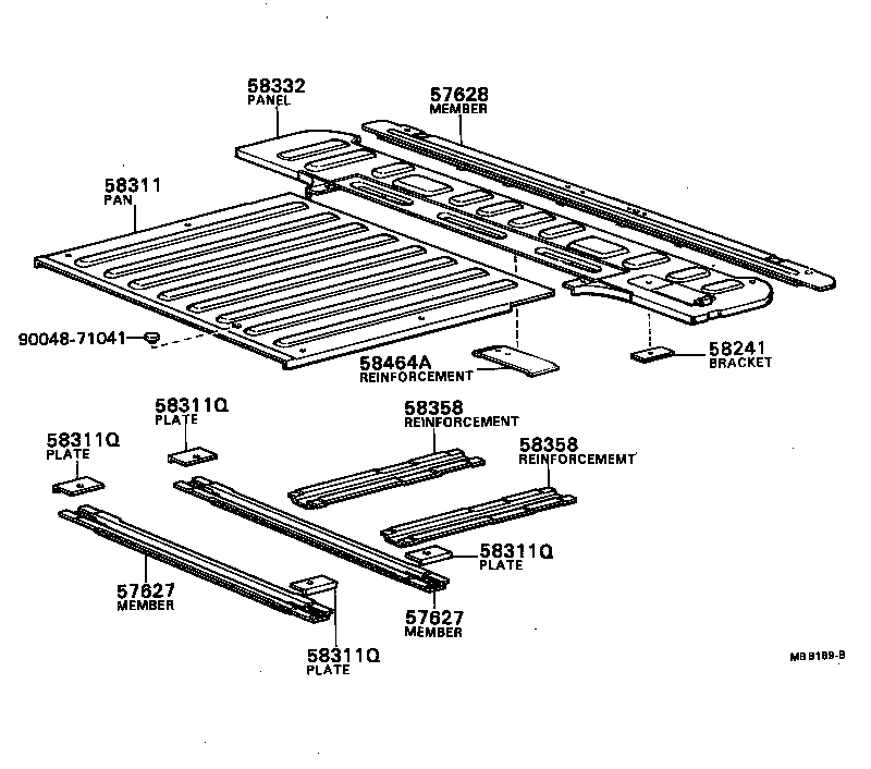 57609-87604 MEMBER, REAR FLOOR CROSS, REAR product image