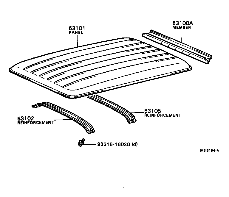 63111-87607 PANEL, ROOF, FRONT product image
