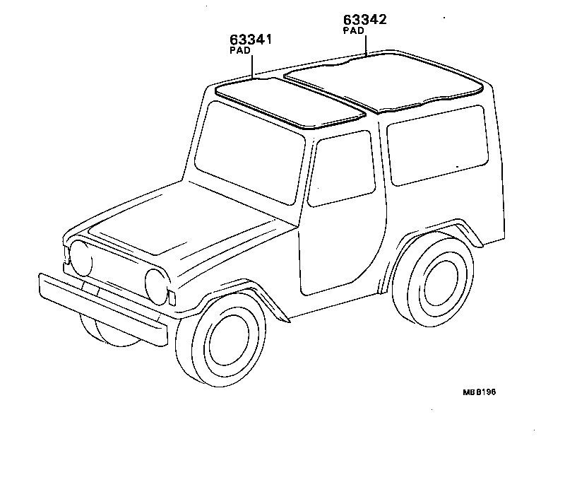 63341-87601 PAD, ROOF SILENCER, NO.1 product image