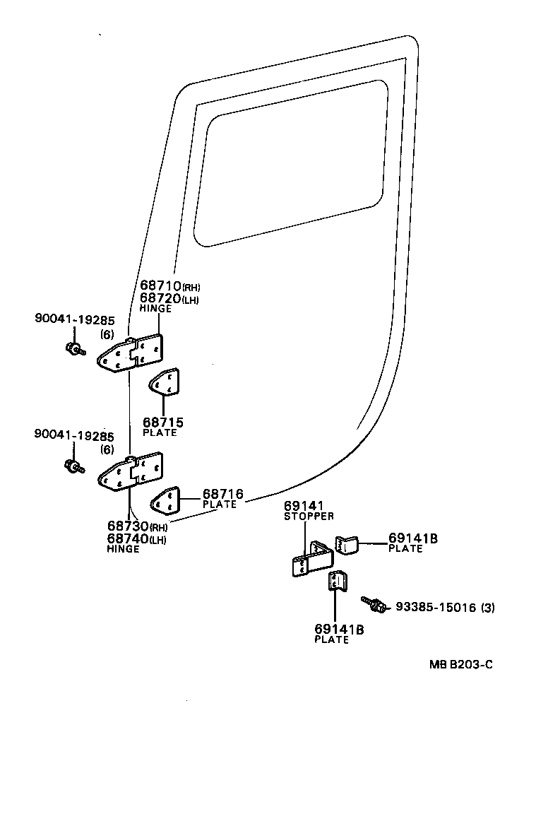 68720-87603 HINGE ASSY, FRONT DOOR, UPPER LH product image