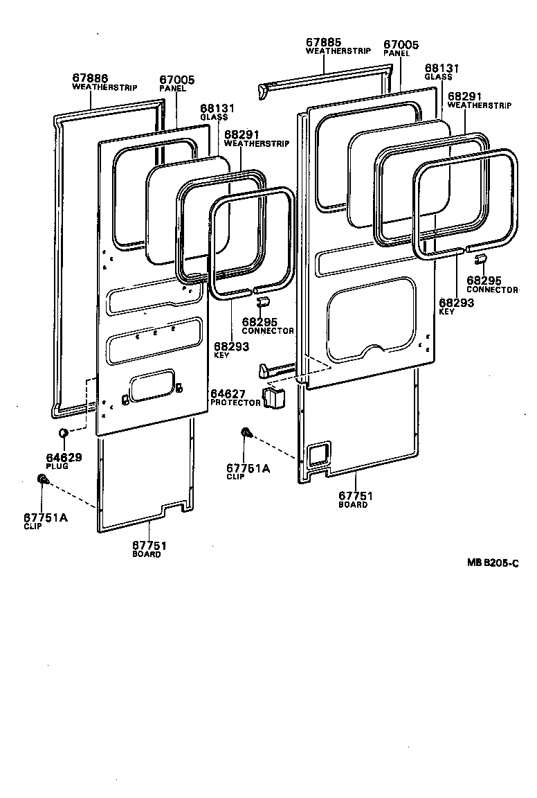 67604-87602 BOARD, BACK DOOR TRIM product image