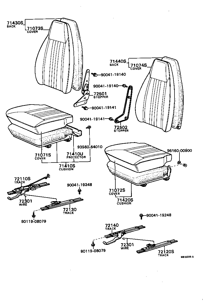 71075-87605 COVER ASSY, NO.2 SEAT CUSHION product image