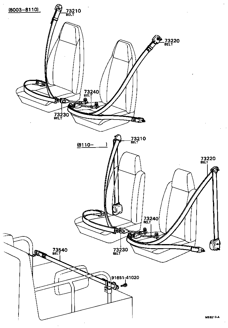 73210-87602 BELT ASSY, FRONT SEAT OUTER, RH product image