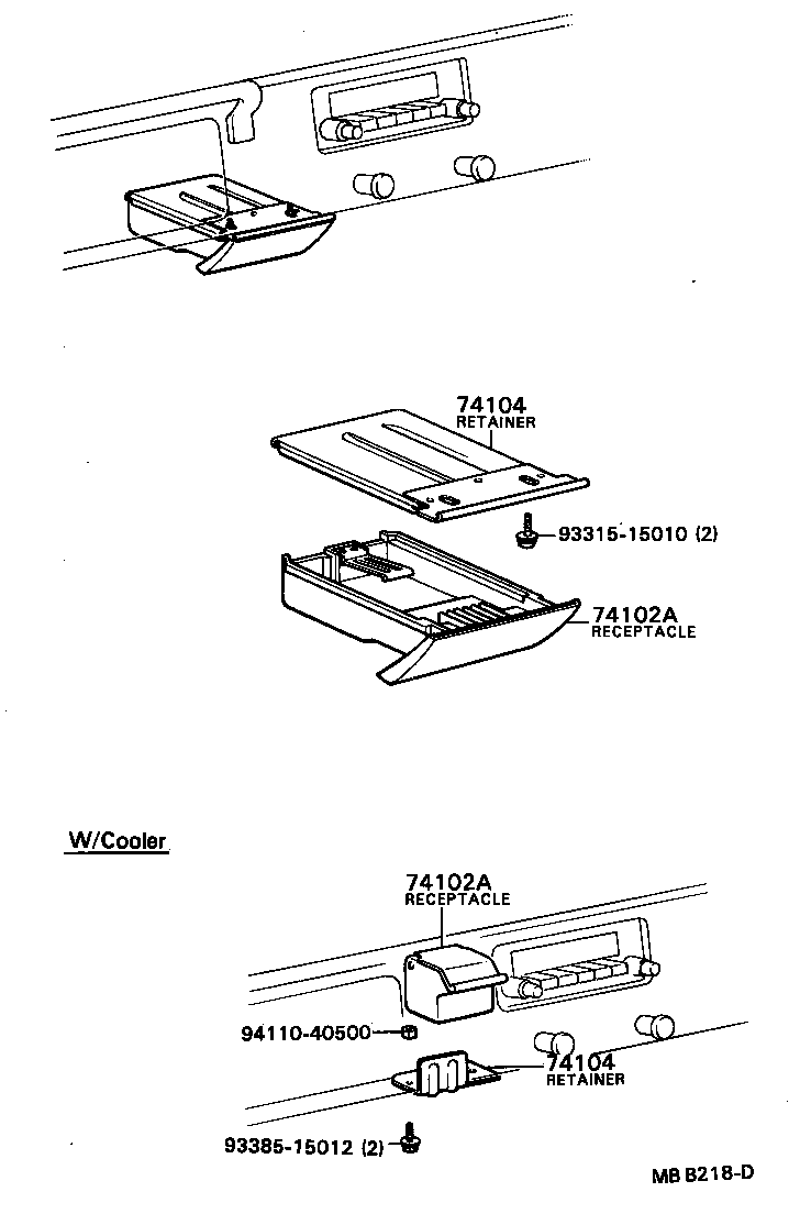 74108-87501 RECEPTACLE ASSY, FRONT ASH product image