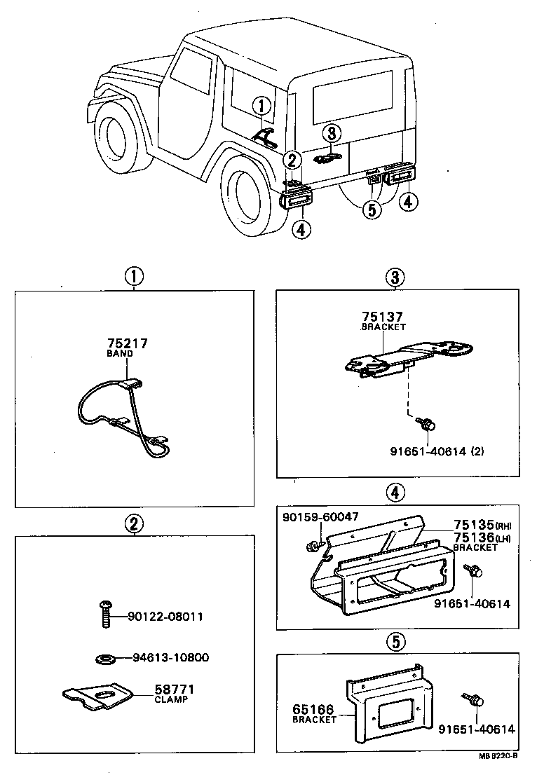 65108-87606 BRACKET, COMBINATION REAR LAMP, LH product image