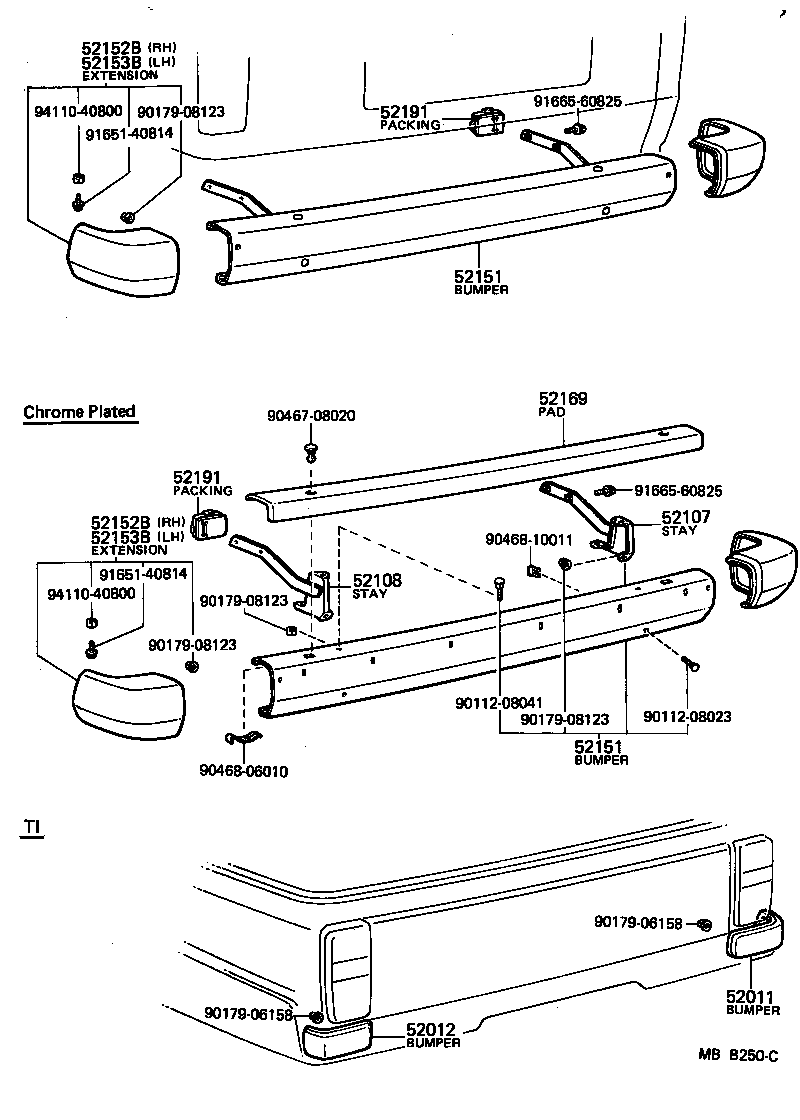 52461-95701 PAD, REAR BUMPER product image