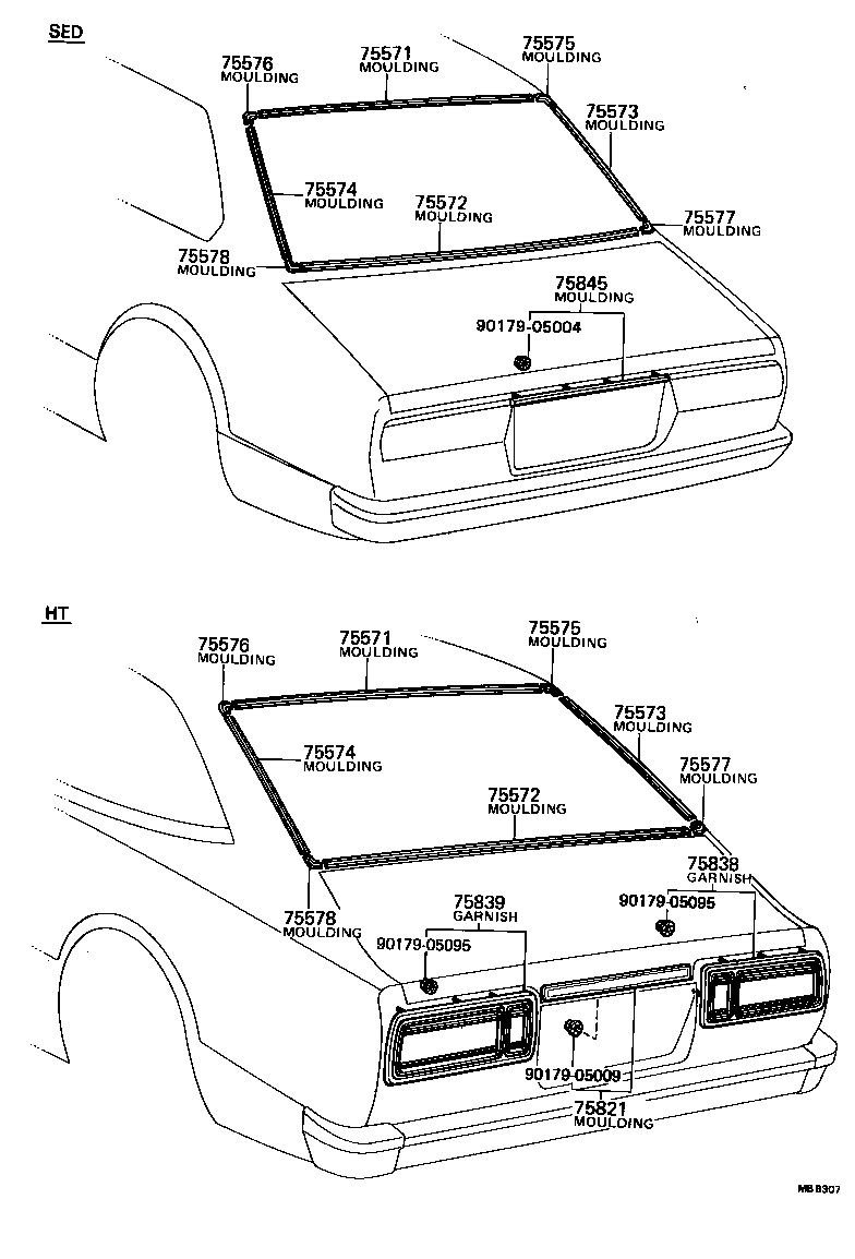 68293-13030 MOULDING, BACK WINDOW, OUTSIDE UPPER product image