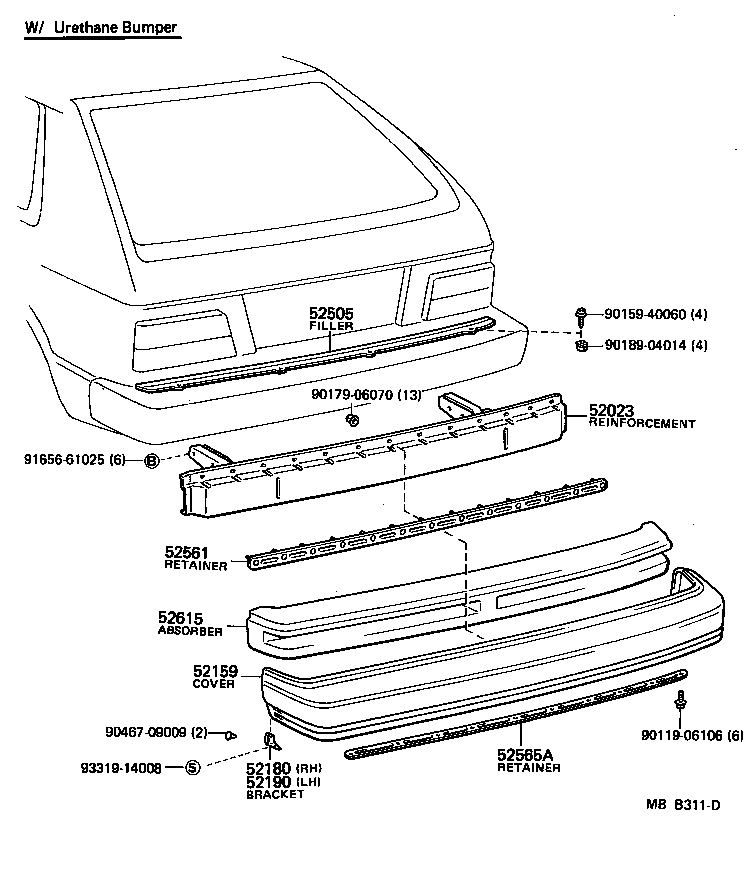 52019-19035 BUMPER ASSY, REAR product image