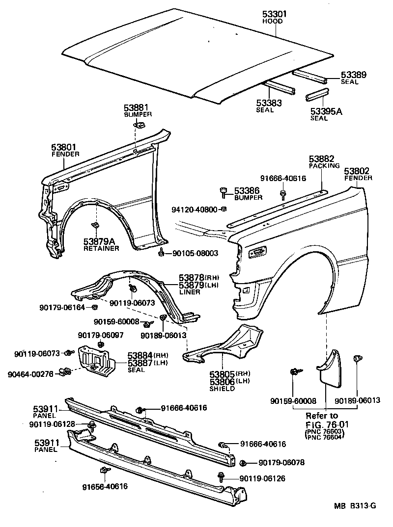 53801-10281 FENDER SUB-ASSY, FRONT RH product image