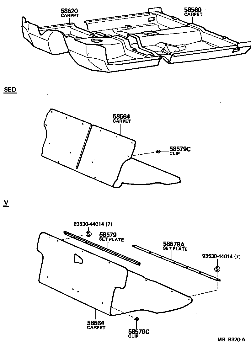 58540-10053 CARPET ASSY, FLOOR, REAR product image