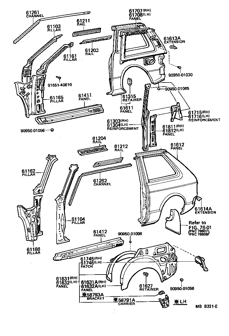 61601-10410 PANEL, QUARTER, RH product image