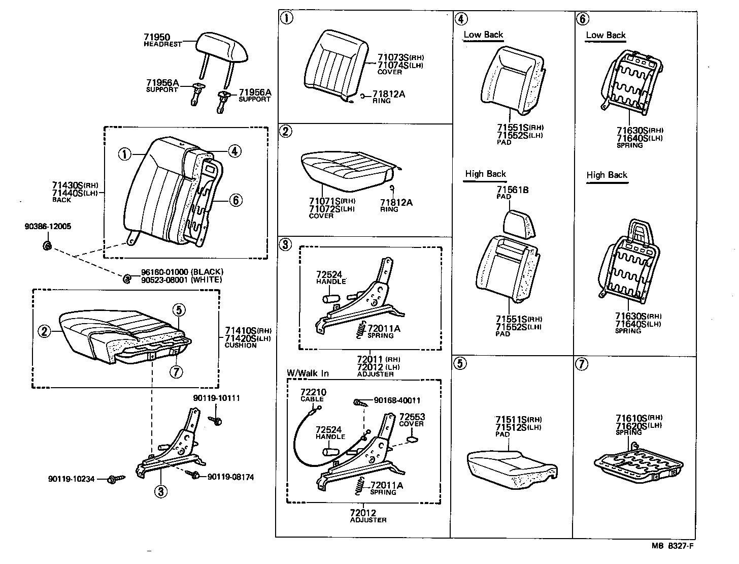 71073-10243 COVER, FRONT SEAT BACK, RH(FOR SEPARATE TYPE) product image