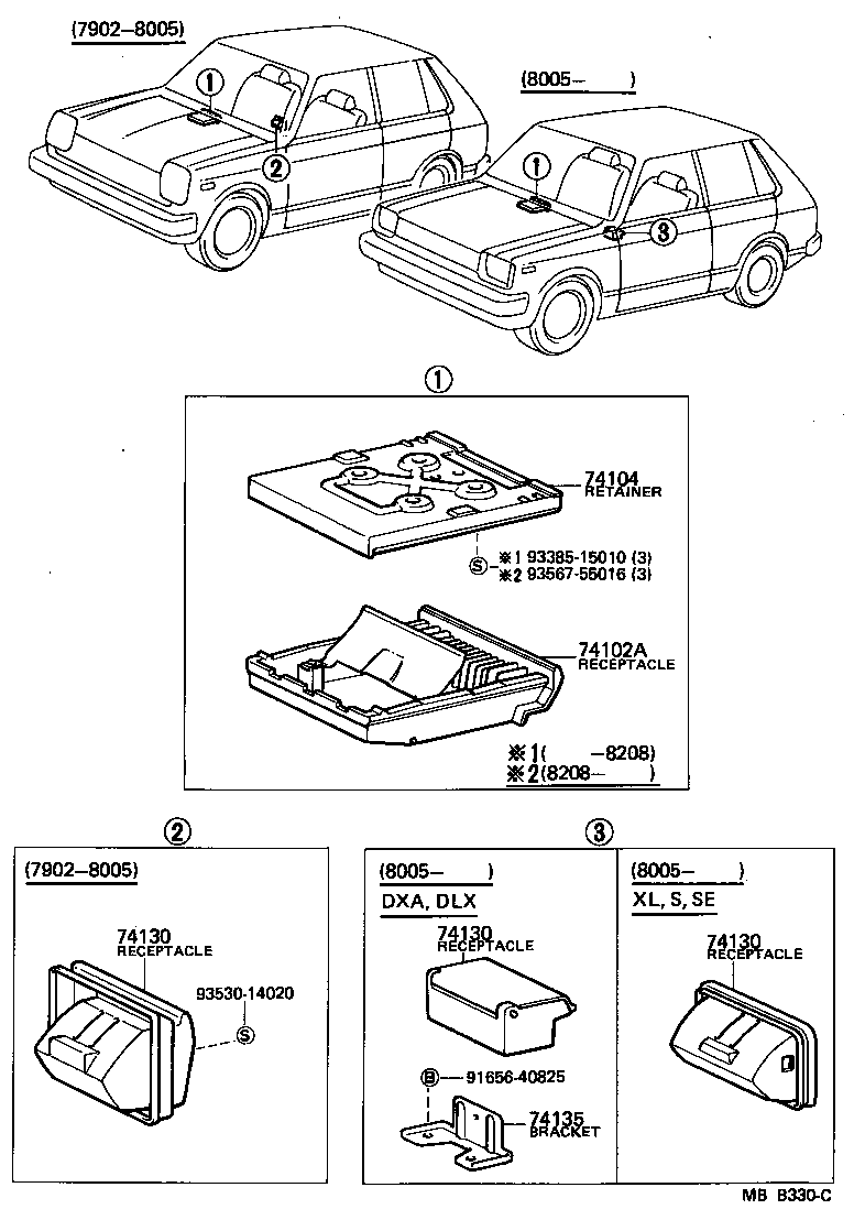 74130-12040-12 RECEPTACLE ASSY, REAR ASH product image