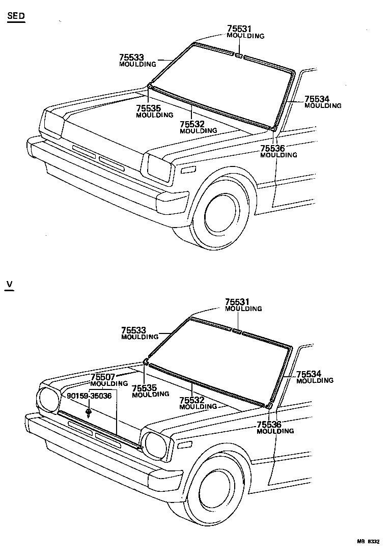 75512-19035 MOULDING SUB-ASSY, RADIATOR GRILLE OPENING, LOWER product image