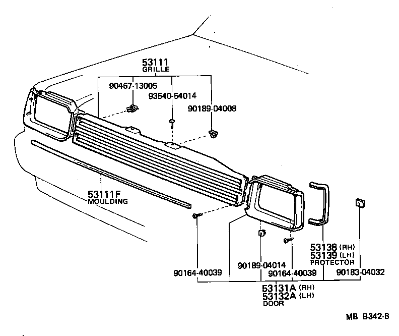 53111-19476 GRILLE, RADIATOR product image