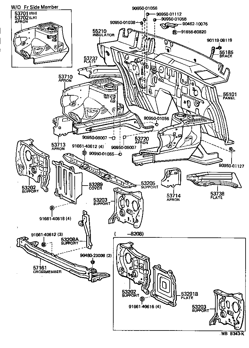 53702-10909 APRON SUB-ASSY, FRONT FENDER, LH product image