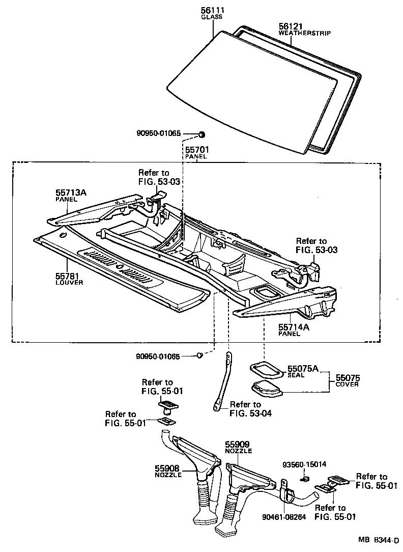 56121-10110 WEATHERSTRIP, WINDSHIELD product image